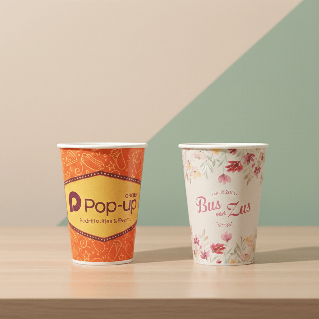Personalized paper cups with PE coating and Paper2Paper coating