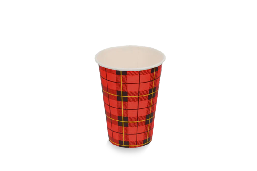 Cardboard coffee cup 180cc / 7.5oz Scottish diamond